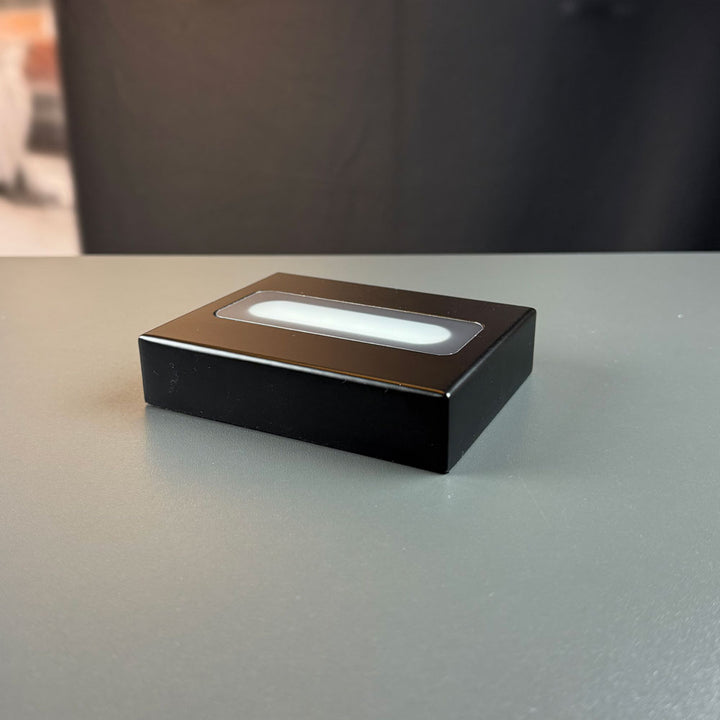 Matte black luxury light base 9x12 cm with elongated light area