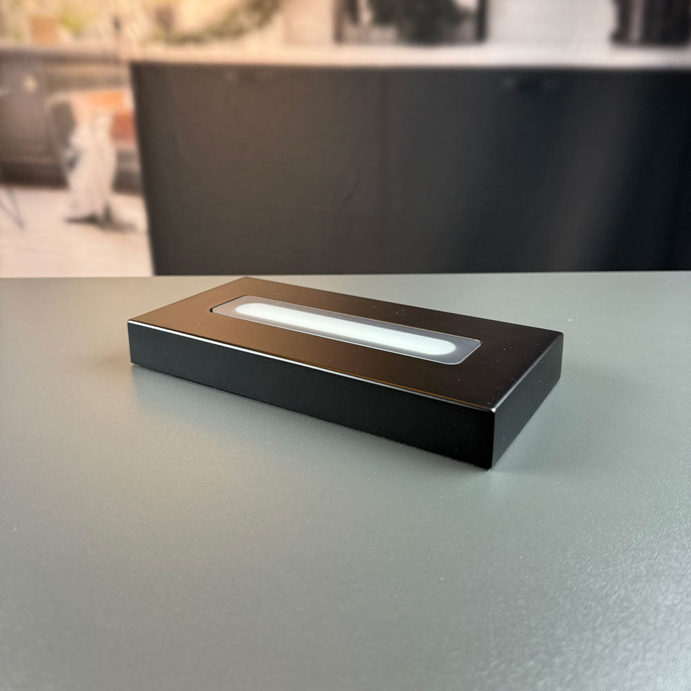 Matte black luxury light base 9x21 cm, the largest size