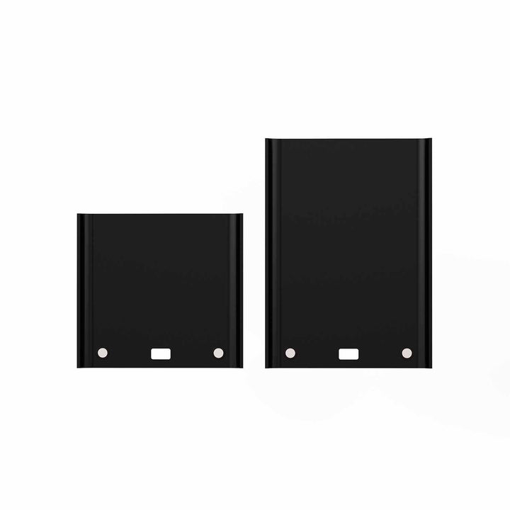 Two black magnetic back panels in different heights for multi light base medium