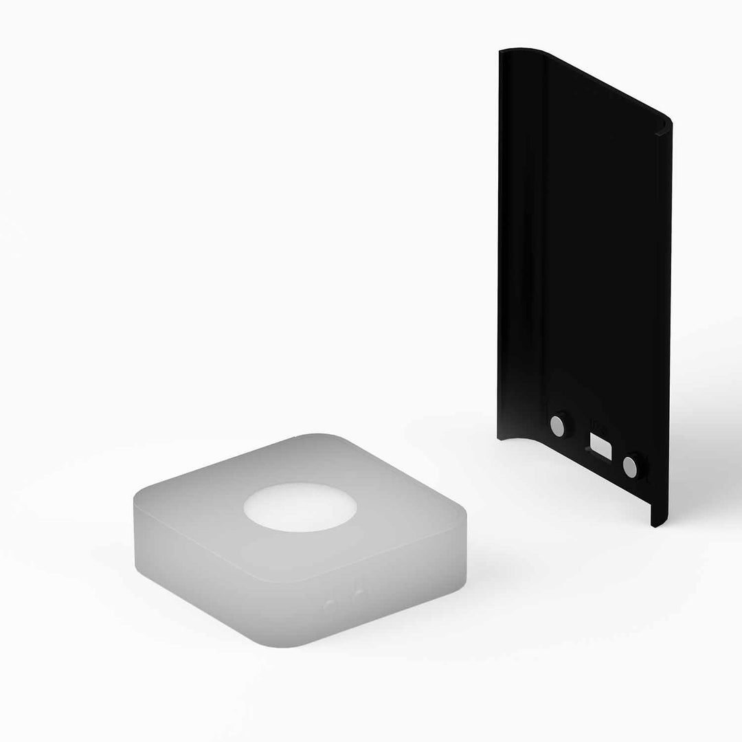 Small multi light base with magnetic back panel seen at an angle