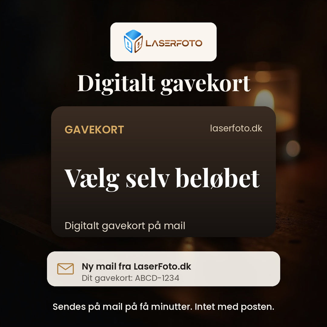 Digitalt LaserFoto-gavekort - koden sendes på mail