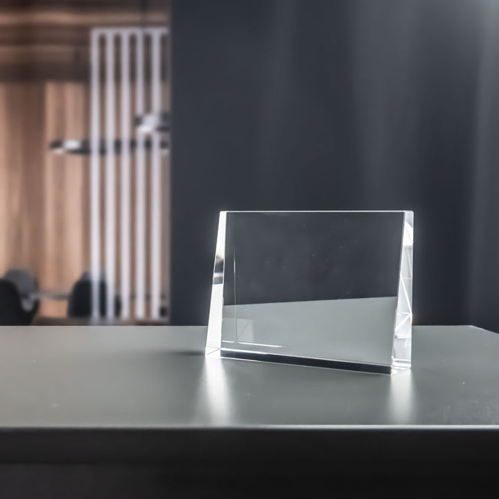 Prism award in landscape format in clear crystal glass